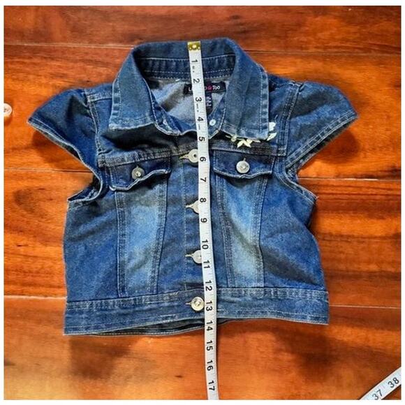 Limited Too Girls Denim Vest Jacket – Floral Embroidered Jean Vest - Picture 9 of 12